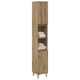 vidaXL Dulap de baie, stejar artizanal, 30x30x190 cm, lemn prelucrat
