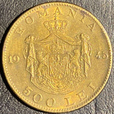 ROMANIA 500 LEI 1945 BRONZ / MONEDA DIN IMAGINI..