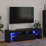 vidaXL Comodă TV cu lumini LED, negru, 140x36,5x40 cm 804365