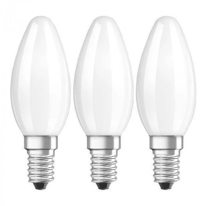 Set Becuri LED Osram, 4 W, 470 Lumeni, 2700 K, 220 V, E14, A++, 3 bucati