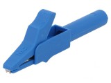 Bornă crocodil 15A albastră 4mm nichelată 300V