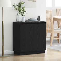 vidaXL Bufet cu raft Stejar Negru 71 x 34.5 x 75 cm Lemn compozit