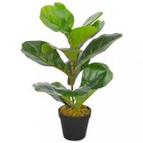 VidaXL Plantă artificială ficus cu ghiveci, verde, 45 cm