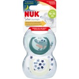 Set 2 suzete NUK STAR, DAY/NIGHT, SILICON, 18-36 luni, baieti