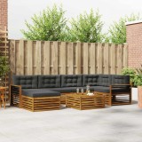 Cumpara ieftin Set de canapele de exterior 7 buc. 6-Locuri Natural si Antracit