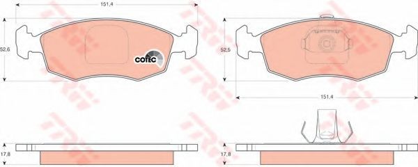 Set placute frana,frana disc FIAT DOBLO Microbus (223, 119) (2001 - 2016) TRW GDB1443