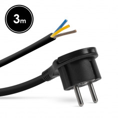 Ștecher cu clemă de plastic – cablu de 3 metri – 3 x 1,5 mm2 – negru