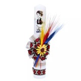 Cumpara ieftin Lumanare Traditionala de Botez cu Spice de Grau si Panglica cu Motive Traditionale - LB03