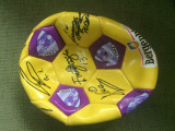 Minge fotbal Poli Timisoara echipa Romania reclama BERGENBIER autografe jucatori