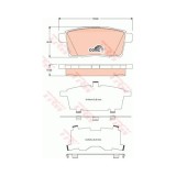 Set placute frana Trw GDB3472, parte montare : Punte spate