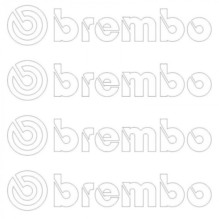 Set 4 Buc Sticker Etriere Brembo Alb