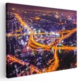 Tablou peisaj nocturn urban &icirc;n Bangkok Thailanda Tablou canvas pe panza CU RAMA 80x120 cm