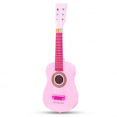 Chitara roz din lemn New Classic Toys foto
