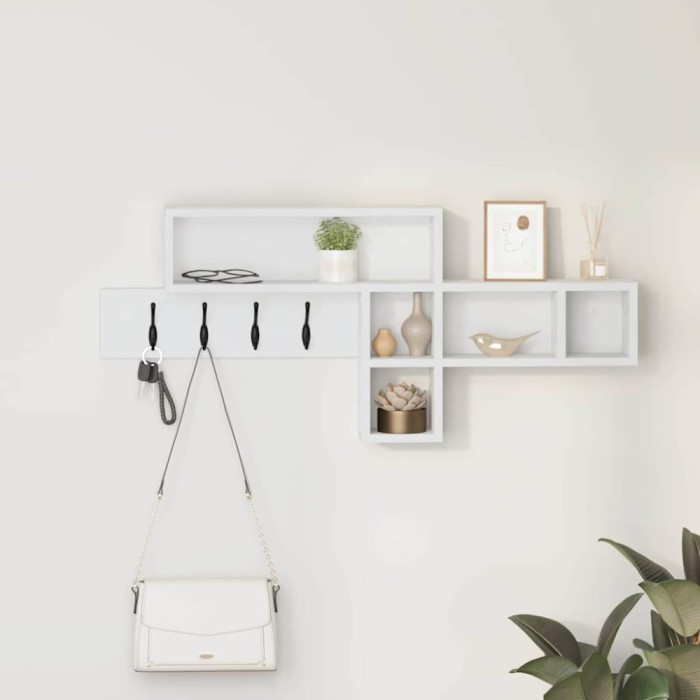 vidaXL Răcător de paltoane montat pe perete Alb 100 x 12 x 43.5 cm