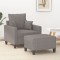 vidaXL Fotoliu canapea cu taburet, taupe, 60 cm, material textil