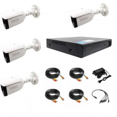 Sistem complet 4 camere supraveghere, exterior, FULL HD, IR 30m, DVR 4 canale, 5MP SafetyGuard Surveillance foto