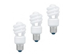 SET 3 becuri fluorescent Panasonic, soclu E27, putere 11W, forma spirala, lumina alb calda, alimentare 220 - 240 V, &quot;EFD11E27HD3E-3&quot; (timbru verde 1.3