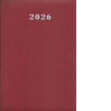 Agenda A5 2026, datata, 288 pagini, culoare bordo