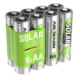 Set 8 acumulatori Lampi Solare AA, HR6, 800 mAh, Ni-Mh, Ansmann