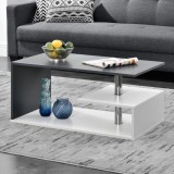 Cumpara ieftin Masuta de Cafea pentru Living, Material PAL Alb / Gri Inchis, Dimensiuni 90x50x41 cm, [en.casa]