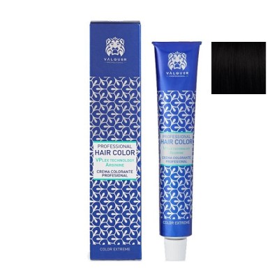 Negru natural - 1.0 Vopsea de par cu plex si arginina Valquer 60g foto
