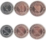BOSNIA HERTEGOVINA █ SET DE MONEDE █ 5 + 10 + 20 Feninga █ 2017 █ UNC, Europa