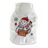 Incalzitor cu recipient detasabil model Craciun Om Zapada textil multicolor cm 8 x 2 x 13 H