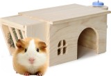 Casa Navaris pentru hamsteri 3 in 1 cu suport fan si sticla de apa, Maro deschis, NAV000025YU001C
