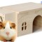 Casa Navaris pentru hamsteri 3 in 1 cu suport fan si sticla de apa, Maro deschis, NAV000025YU001C