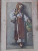 Tablou vechi cu pictura pe carton Tarancuta cu ulcior-Grigorescu ,repictata si semnata,pictura veche semnata 33,22,5 cm-pictura propriuzisa 24,5/14 cm, Lemn, Dreptunghiular