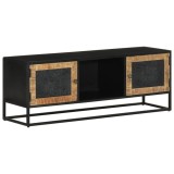 VidaXL Comodă TV, 110x30x40 cm, lemn masiv de mango brut și fier
