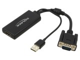 Adaptor D-Sub 15pin, HDMI, USB A și VGA - DELOCK