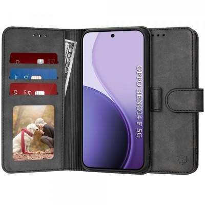 Husa pentru Oppo Reno14 FS 5G / Reno14 F, Techsuit, Diary Book, Neagra foto