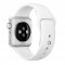 Curea iUni compatibila cu Apple Watch 1/2/3/4/5/6, 38mm, Silicon, White