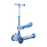 Trotineta pliabila, Lorelli Swiftie, pana la 50 kg, roti din silicon cu leduri colorate, Blue