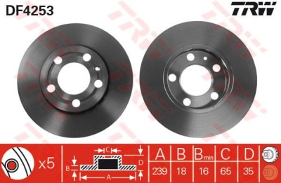 DISC FRANA FATA SKODA FABIA DF4253 foto