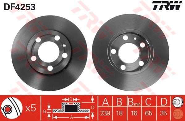 DISC FRANA FATA SKODA FABIA DF4253