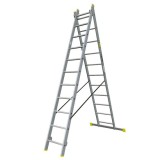 Cumpara ieftin Scara aluminiu, Metalkas, 2 tronsoane, 11 trepte, max 150 kg, 2.9-4.5 m