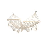 Hamac De Gradina Sau Camping, stil boho, Ecru, 200X 100 Cm, Capacitate 250 Kg