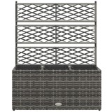 Outsunny Jardinieră de Gradină Autoportantă, Pat de Flori pentru Plante Cățărătoare, Design Modern, 84x30x107cm, Gri Deschis | Aosom Romania