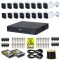 Kit supraveghere complet Dahua 16 camere 5MP IR 80m Starlight Lentila 3.6mm, DVR 16 canale 4K 8MP WizSense, accesorii + Autocolant Rovision SafetyGuar