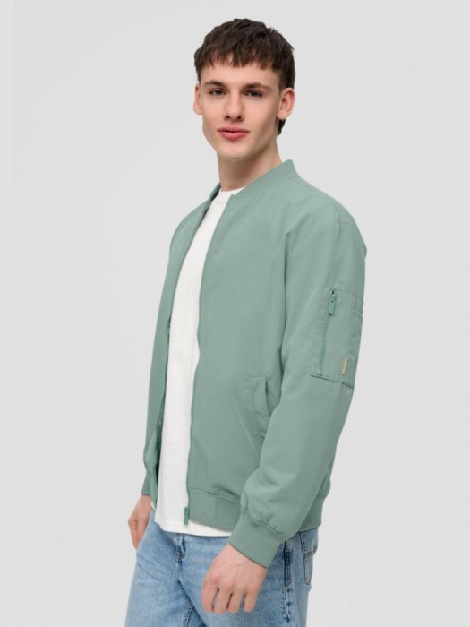 Jacheta barbati tip aviator cu buzunare oblice verde deschis (Marime: L)