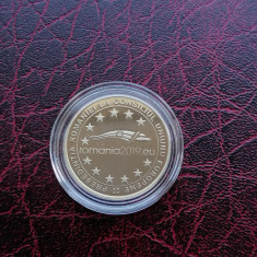 Romania, moneda 50 Bani 2019 proof, Președinția Consiliului Uniunii Europene