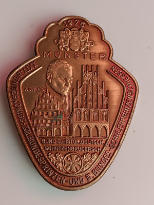 M3 K 46 - Insigna - tematica istorie - orasul Munster 1976 - Germania foto