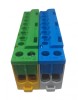 Set cleme terminale galben-verde PE si albastra N 80A 690V 2x1,5, -, 10 16 mm &sup2; si 8 x 1,5, -, 6 mm &sup2; derivatie distributie impamantare si nul, montar, Pollmann