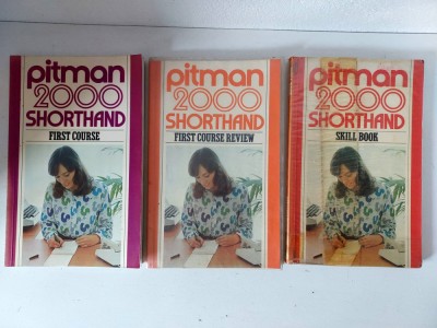 Lot 3 carti stenografie engleza Pitman 2000: Shorthand First Course Review Skill foto