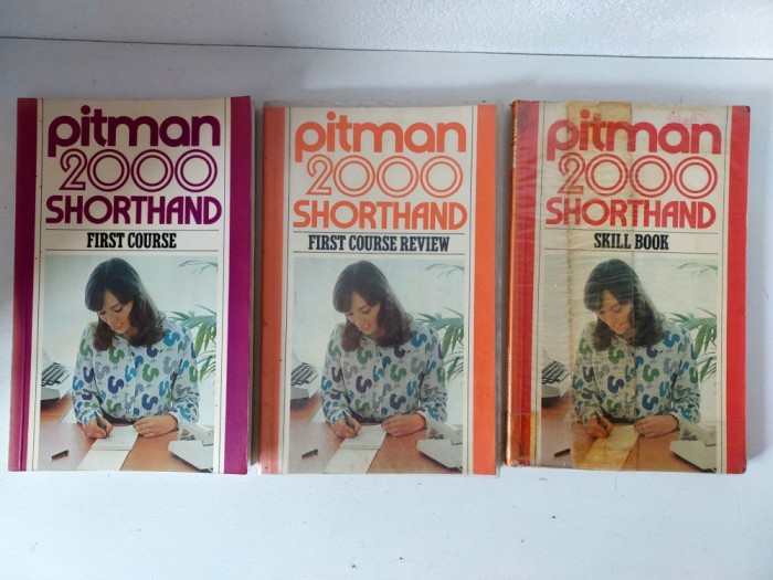 Lot 3 carti stenografie engleza Pitman 2000: Shorthand First Course Review Skill