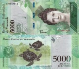 VENEZUELA 5.000 bolivares 13 decembrie 2017 UNC!!!
