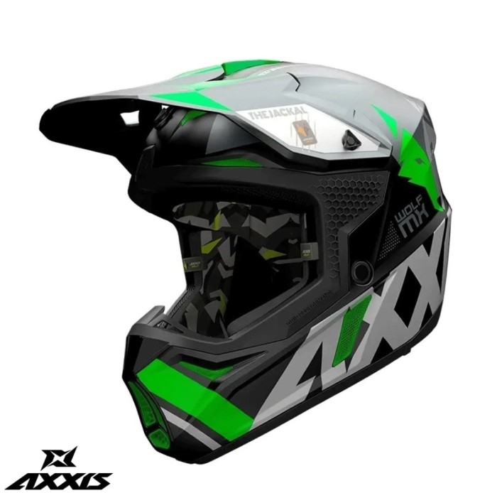 Casca off road pentru scuter - motocicleta Axxis model Wolf Jackal B6 verde mat Verde mat XS (53/54cm)