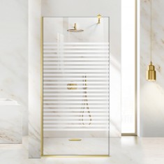 Paravan dus walk-in Aqua Roy Gold, model Bali incolor, sticla 8 mm clara, securizata anticalcar, 70x195 cm